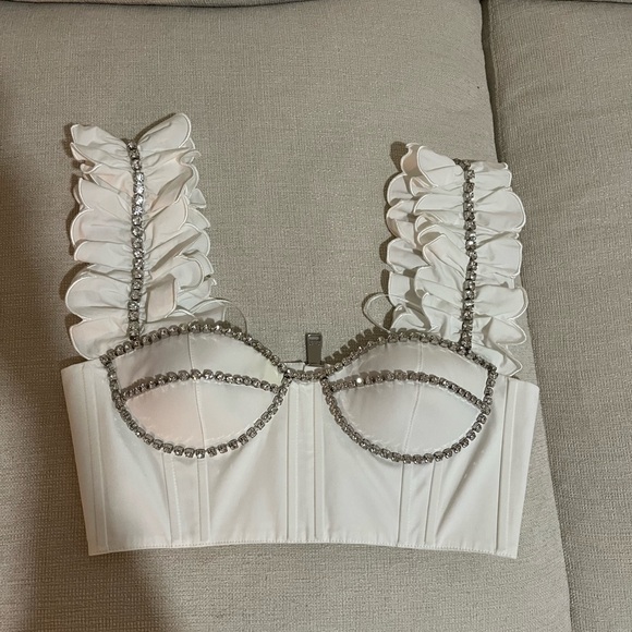 AREA POPLIN RUFFLE BUSTIER - Picture 3 of 4